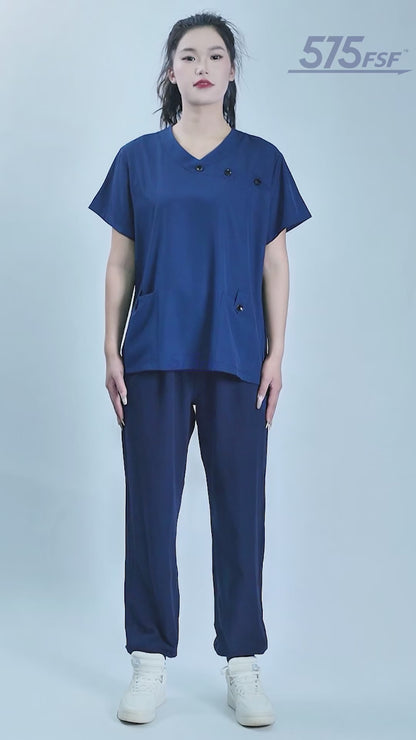 Custom Unisex Polyester 4-way Stretch Medical Scrub Top,Private Logo,OEM Service