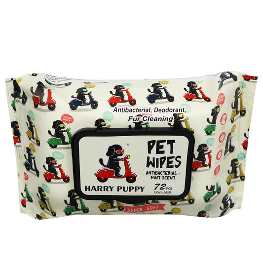 HARRY PUPPY Antibacterial Pet Wipes – 72pcs Mint Scent | Super Soft, Fur-Friendly Wipes